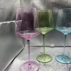Physkoa Colored Wine Glasses Set 4 16OZ Colorful Wine Glass With Tall Long St…