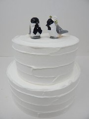 Chickadee Bird Cake Topper Bride Groom Love Wedding Engagement Carve Wood Statue