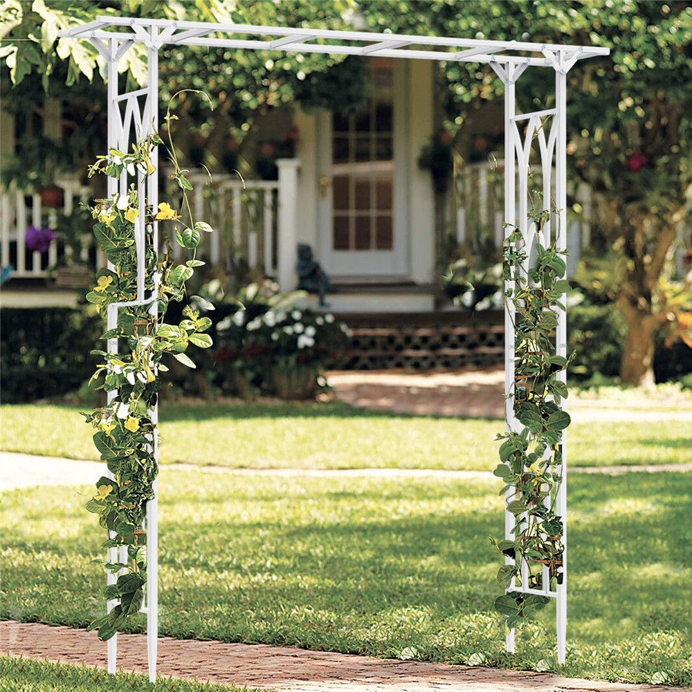 Garden Trellis Arch for Climbing Plants Outdoor Patio Doorway Pavement Entry Dec