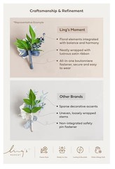 6 Ling’s Moment Mens Boutonniere Rust Boho Terracotta Artificial Flower Damg Box
