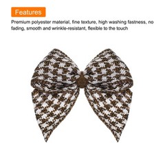 100Pcs Mini Gingham Ribbon Bow 1″ Checkered Fabric Ribbon Bows Brown