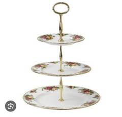 royal albert old country rose 3 Tier Cake Stands