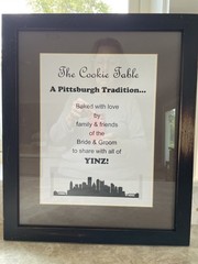 Two Pittsburgh Cookie Table Signs Wooden Matted Framed Rustic 15.25 X 18.25″
