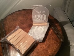 Frosted Arch Table Numbers w/ Stands 1-20, 5×7 Acrylic, Event / Wedding Decor