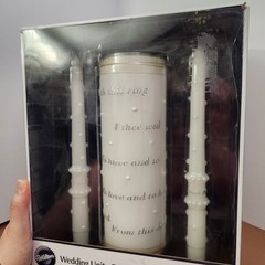 Wilton Wedding Ceremony Unity Candle Set Elegant «With This Ring I Thee Wed»