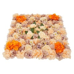 Champagne & Autumn Warm Tones Artificial Flower Panels 12Pcs Durable Fade Proof