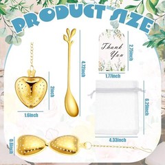 25 Piece Bridal Bouquet Tea Party Favors Tea Spoons Heart Infuser Bulk Balls
