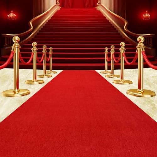 450 GSM Extra Thick Waterproof Red Carpet Runner for Events Decorations, 3X15
