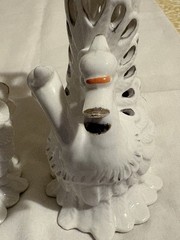Table Centerpieces White Porcelain Swan Vase Planters Pierced Reticulate Design