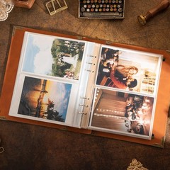 Photo Album 4×6 Leather Photo Albums, Travel Vintage Scrapbook Photo Album fo…
