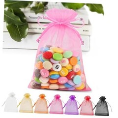 Organza Bags 4 x 6 in 50PCS, Small Gift Bags for 1 count (Pack of 50) Pink