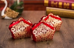 Crown Laser Cut Wedding Favour Candy Bags Boxes Invitations Cards Envelopes Red