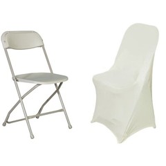 10 Ivory Stretchable Spandex Chair Covers Wedding Banquet Reception Decorations