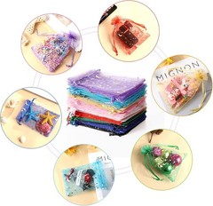 100PCS Moon Star Organza Bags 4×6″ Drawstring Party Favor Candy Gift Pouches
