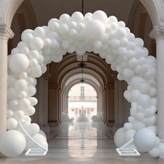 Extra Strong Round White Metal Wedding Arch Circle Backdrop Stand Balloon Arbors