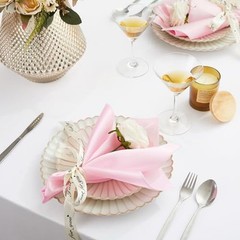 Pack Square Satin Napkins 17×17 Inch Soft Smooth Cloth 50 Light Pink