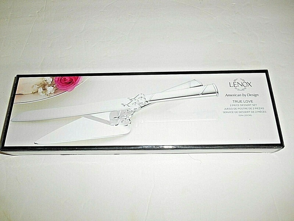 LENOX TRUE LOVE 2 PIECE DESSERT SET WITH BOX 13 INCH
