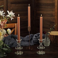 5 Unscented 9 in Premium Wax Taper CANDLES Ribbed Design Party Events Supplies
