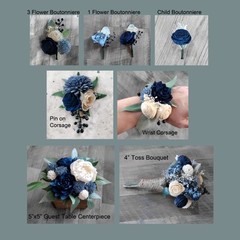 Lavender & Navy Bridal Bouquet Sola Wood Purple Blue Wedding Flowers Bridesmaid