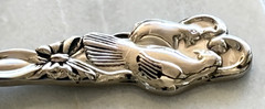 Vintage Silver Tone Cake Pie Server Butterfly Floral Scroll Handle Dessert Slice