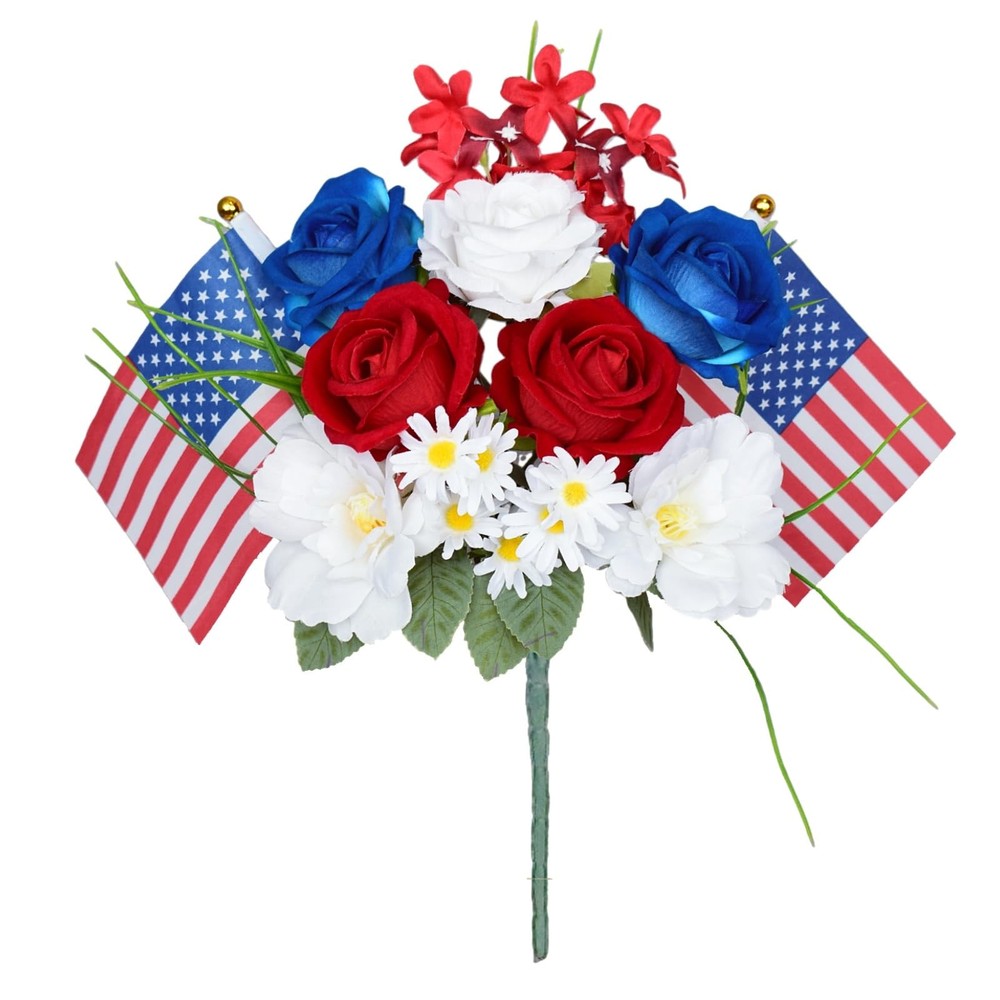 Nikuoan 13.8» 4th of July Artificial Red White Blue Normal, &