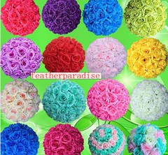 Purple Rose Flower Ball Pomander Wedding decoratin Ball Kissing Ball 9-10 inch