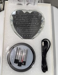 Product Title Premium Crystal Heart Coworker Gift with LED Light Base – Included