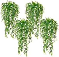 3pc Artificial Fern Plant Fake Eucalyptus Leaf Hanging Flower Vine Home Decor