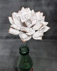 Handmade Paper Flower on stem (Gray Pattern No.1) for Wedding, St. Valentine’s
