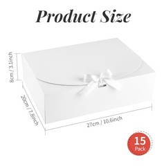 15 PCS Gift Boxes with Lids for Presents, 10.6 x 7.8 x 3.1 Inches White