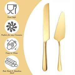 Durable Stainless Steel Cake Knife Spatula Set for Weddings Birthdays