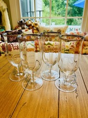 10 Strawberry Street • Windsor • 16oz • Water Goblets with Silver Band Set 4