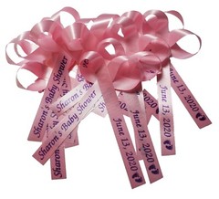 Personalized Ribbon Bow Wedding Favor Baby Shower Birthday Bridal 25 Quinceanera