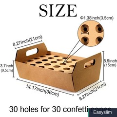 Wedding Confetti Cone Stand Box 30 Count Kraft Paper 14.2×8.3×5.9
