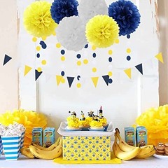 Navy-Blue White-Yellow Graduation Party Decorations – Navy Blue White Yellow