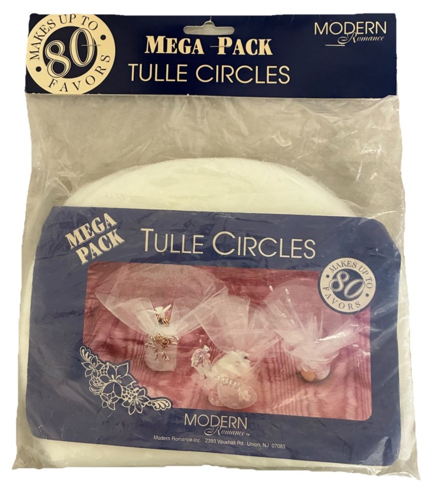 Tulle Circles Natural White 9″ Round 80 Pc Wedding Favors Vintage NEW