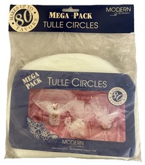 Tulle Circles Natural White 9″ Round 80 Pc Wedding Favors Vintage NEW