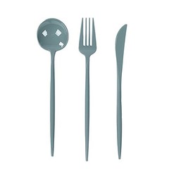 60 DUSTY BLUE Heavy Duty Forks Spoons and Knives Set Party Disposable Tableware