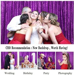 ShinyBeauty Purple Sequin-Backdrop-Curtain 2Panels 5FTx10FT Glitter Wedding Back