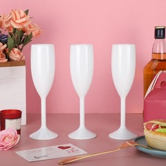 Domensi 40 Pack White Acrylic Champagne Flutes Bulk 6 oz Unbreakable Reusable…