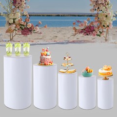 5Pcs Wedding Round Cylinder Stands Round Display Cylinder for Parties Wedding~