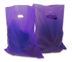 12×15″ 2.5 Mil, 4 Colors Frosted Plastic Merchandise Gift Bags Handles Combo!