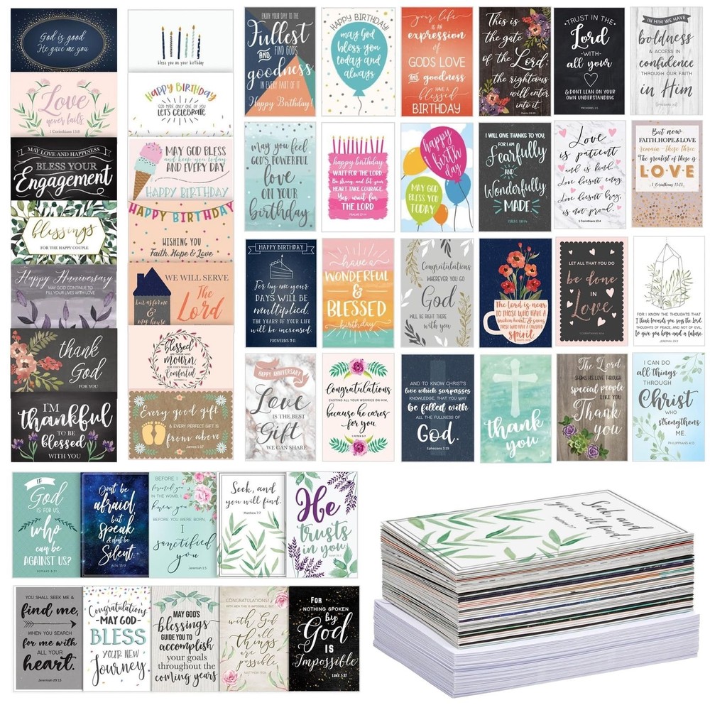 Faithful Finds Greeting Cards – 4 x 6 In Blank Inside, 48-Pack with Envelopes…