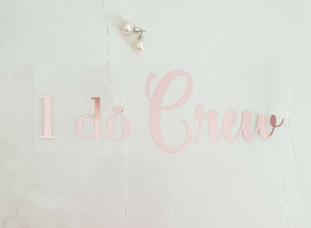 wedding iron on t shirt transfer pink rose gold vinyl i do crew hen party bride