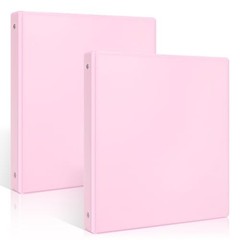 2 Pack Clear View Binders – 1 Inch Clear – Pink & Pink