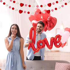 10/407pcs Red LOVE Balloon Decoration Set Heart Balloons Party Kit – NEW