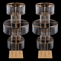 Gold+Clear 2PCS Flower Stand, Crystal Flower Stand, 5-tier Crystal Flower Stand