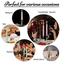 Colorful Candlestick Spiral Taper Candle, 7.2inches Handcrafted 7INCH YELORG