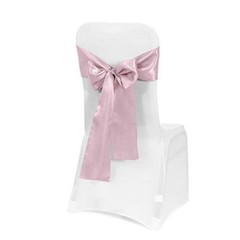 PCS Satin Chair Sashes Bows for Wedding Reception- Universal 50 Baby Pink