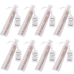 50 Sets Wooden Hand Fan Wood Handheld Folding Fans with Organza Bags and Thank